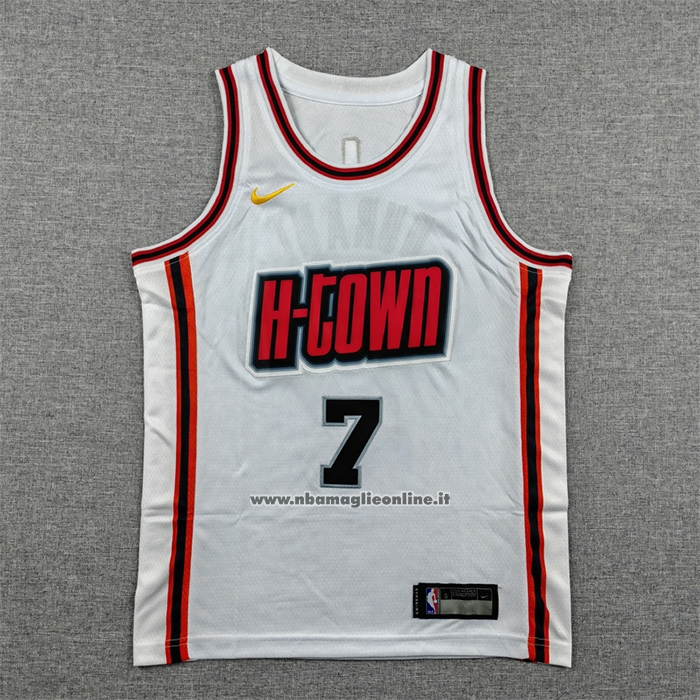 Maglia Bambino Houston Rockets Kevin Durant No 7 Citta 2024-25 Bianco